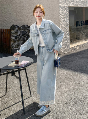 【现货套装】新款浅洗牛仔上衣 裤子两件套2C277-6610-P195-K288