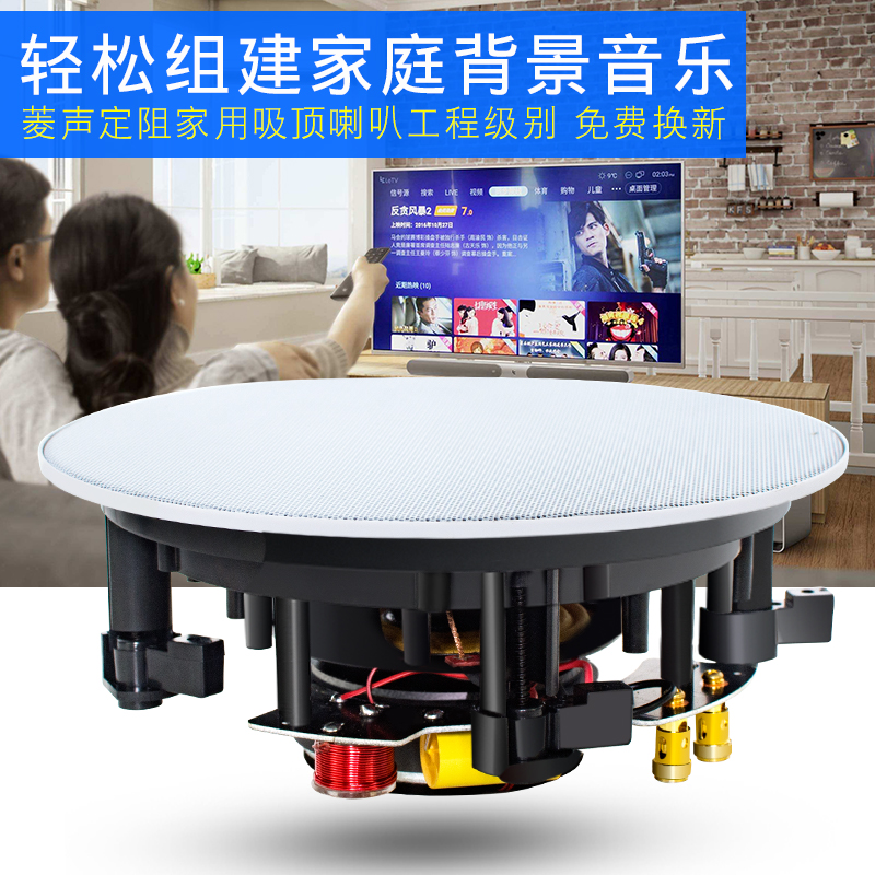 菱声店面家装餐厅会所背景音乐系统音箱同轴吸顶喇叭天花吊顶音响
