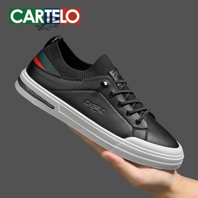 卡帝乐鳄鱼男鞋2025新款透气休闲板鞋百搭软底防滑时尚小白鞋男款