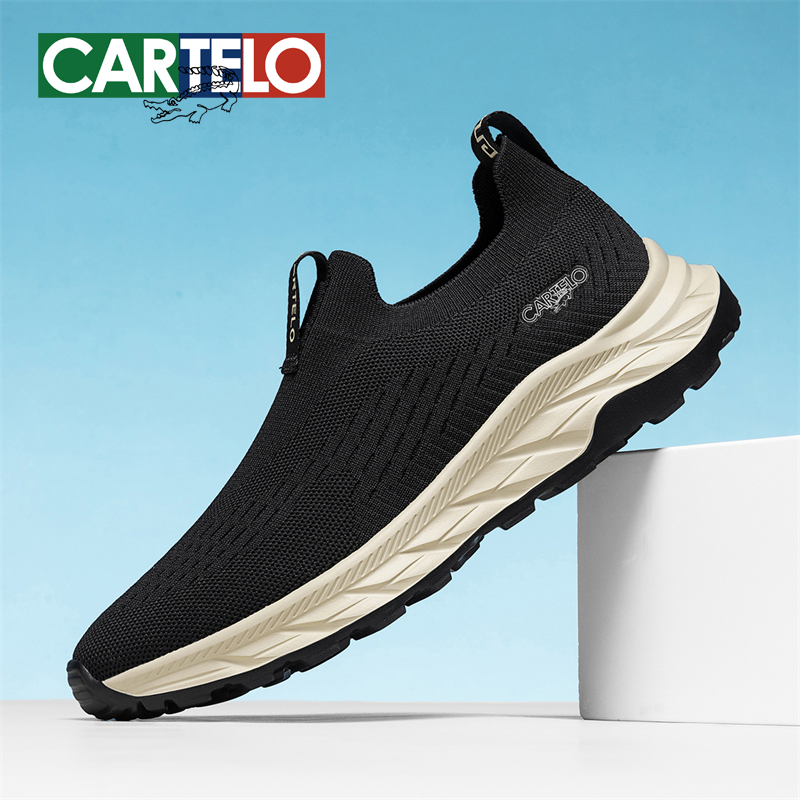 卡帝乐鳄鱼男鞋秋季新款一脚蹬防滑软底健步轻便透气中老年爸爸鞋