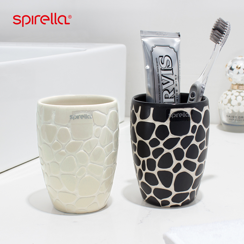 瑞士SPIRELLA创意陶瓷漱口杯一对
