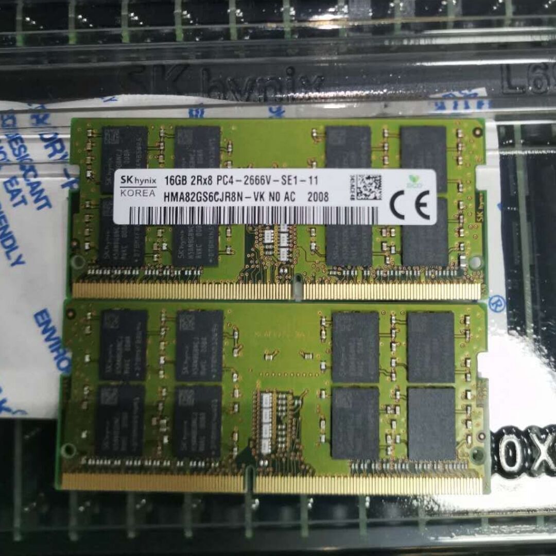 sk海力士hma82gs6cjr8n-vk 笔记本内存条16g 2rx8 ddr4 pc4-2666v