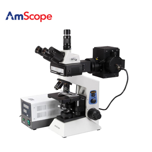 100x AmScope 1600x荧光三目复合生物显微镜细胞材料专业研究级