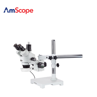 AmScope 3.5X-180X三目变焦体视显微镜LED灯电路主板焊接检测观察