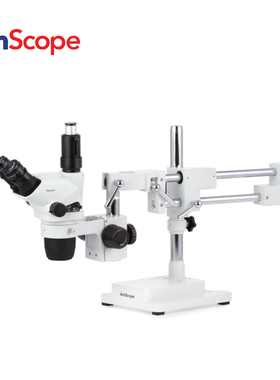 AmScope 2X-225X 三目吊杆立体变焦显微镜工业检测维修体视显微镜