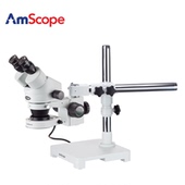 Amscope 90X立体变焦体视显微镜带LED灯工业显微镜维修检测 3.5X
