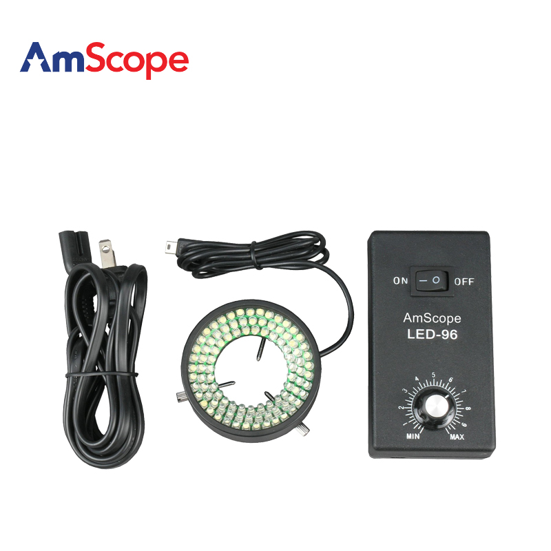 AmScope 96 LED环形灯适用于单变焦显微镜