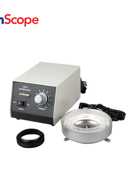 AmScope 80-LED显微镜环形灯重型金属盒和适配器体视显微镜灯