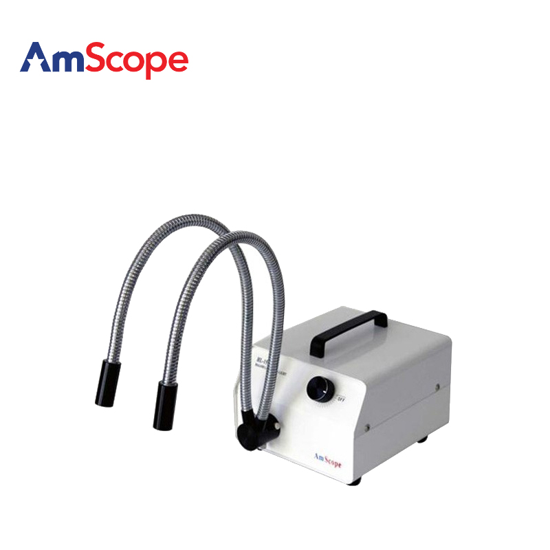 AmScope 150W双鹅颈光纤照明器显微镜照明灯