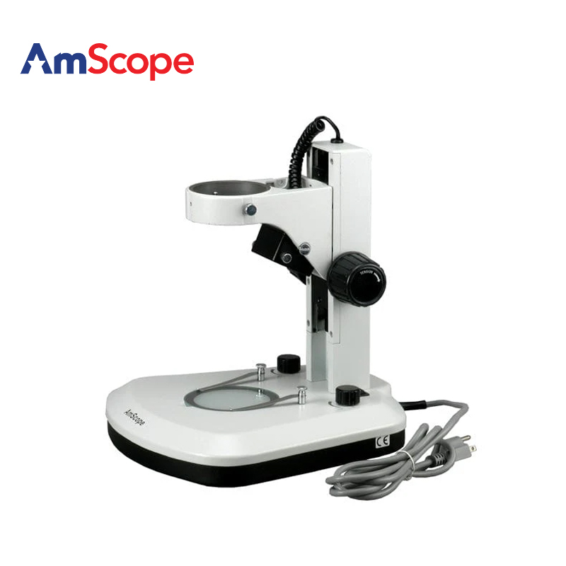 AmScope 工业体视显微镜桌架底座带有顶部和底部LED灯