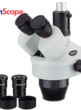 AmScope 7X-45X三目变焦体视显微镜头工业显微镜头