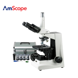 40X AmScope 1600X 三目生物显微镜实验物镜套装