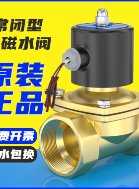 常闭全铜电磁阀2W160-15水阀AC220V气阀2分4分6分1寸开关阀DC24V