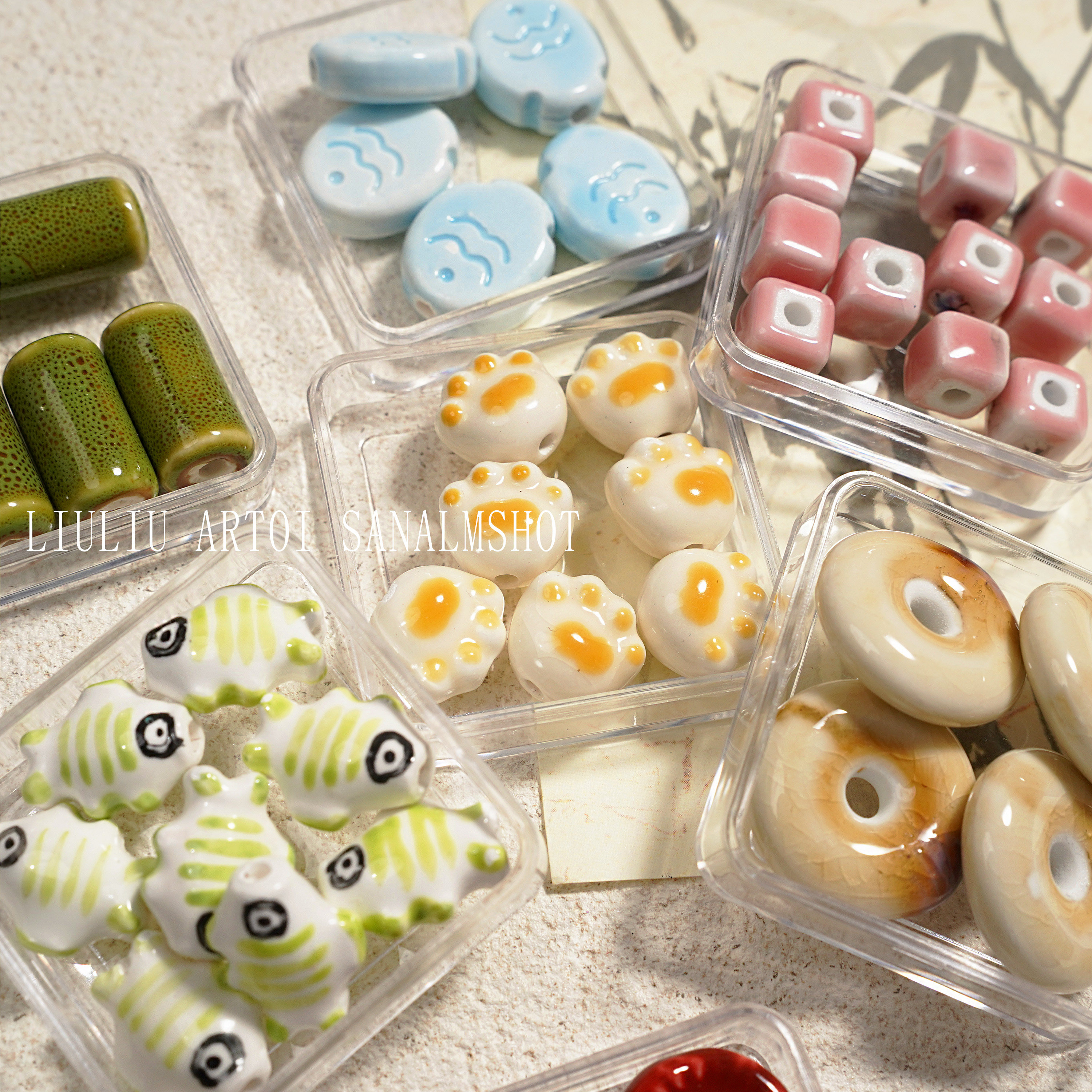 可爱陶瓷系列贝壳小鱼猫爪陶瓷散珠手工diy串珠手链手机链材料,饰品/流行首饰/时尚饰品新,其他DIY饰品配件,淘宝优惠券,粉丝福利购,淘宝优惠卷