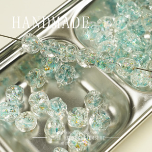 10mm金箔灯宫琉璃不规则琉璃配件DIY饰品配件装饰材料手工艺品