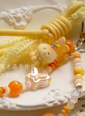 手工编织手机链蝴蝶结背包挂件