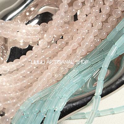 10mm琉璃珠小清晰配色透珠玻璃圆珠手工diy串珠竹节饰品配件材料