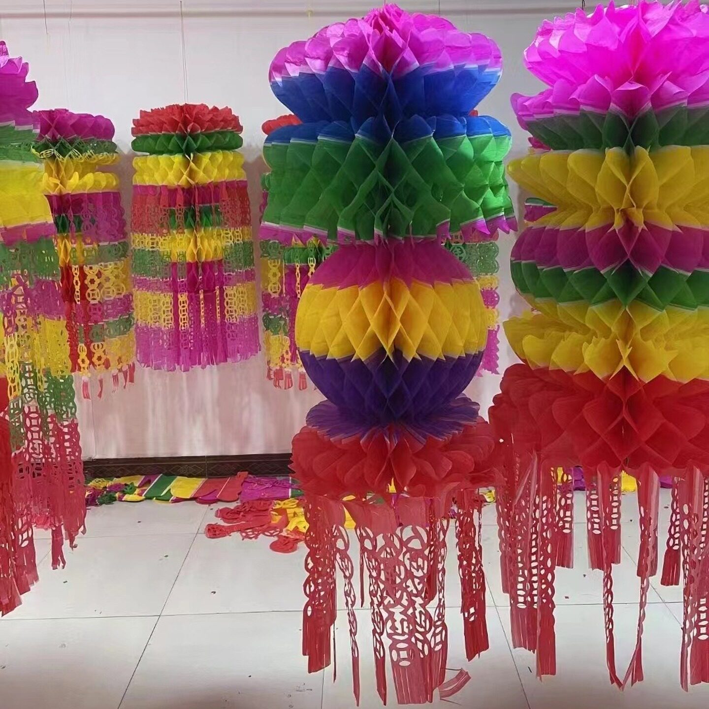 清明祀祭坟用品坟上挂纸坟头飘纸扫墓白事挂青拷贝纸花幡彩色灯笼