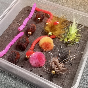 北京鳟鱼高压钓场飞蝇钩套装一共13枚颗粒饵武力八哥鬃客鱼卵