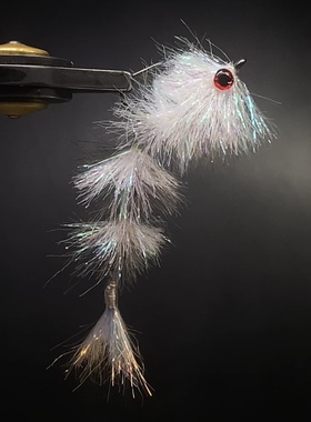 Y326大型鱼饵饰带飞蝇钩多节鱼飞蝇饵飞钓路亚海钓假饵拟饵仿生