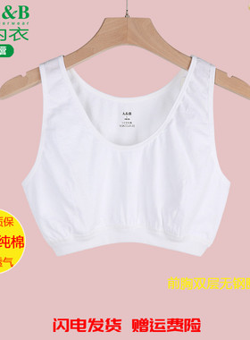 AB内衣纯棉妈妈背心女100%棉套头式文胸中老年人全棉内衣胸罩S902