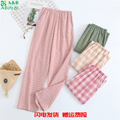 全棉春夏薄款 梭织棉家居裤 空调裤 ab内衣女士纯棉睡裤 休闲长裤 U852
