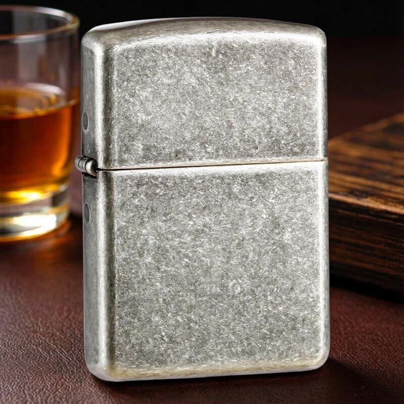 Zippo原装正品煤油防风打火机盔甲古银光板28973生日送兄弟男友