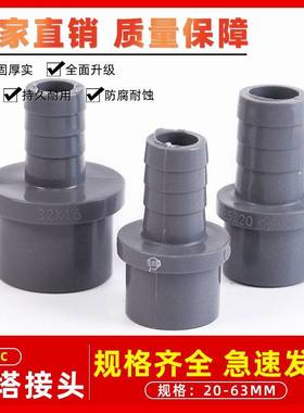 宝p软vc管直接头塔接直通塑料软硬快接插口螺纹灰色6分外径内径20