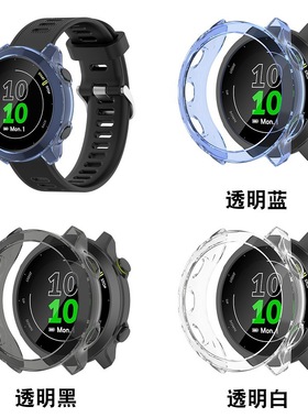 适用 佳明Forerunner 158智能手表壳硅胶保护套TPU保护壳软Foreunner 55表壳充电口防尘塞外壳配件外壳