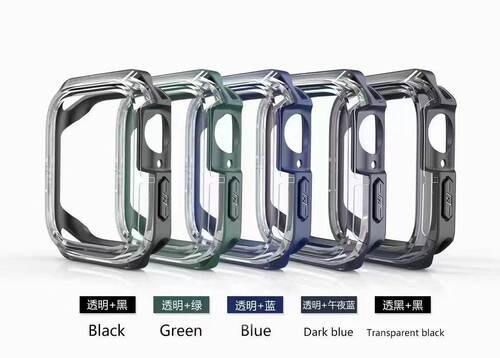 适用 苹果iwatch7 手表保护壳41/44/40/38/42/45mm透明双色保护套Apple watch6/se/5/3/4/2/ s7新款壳子外壳