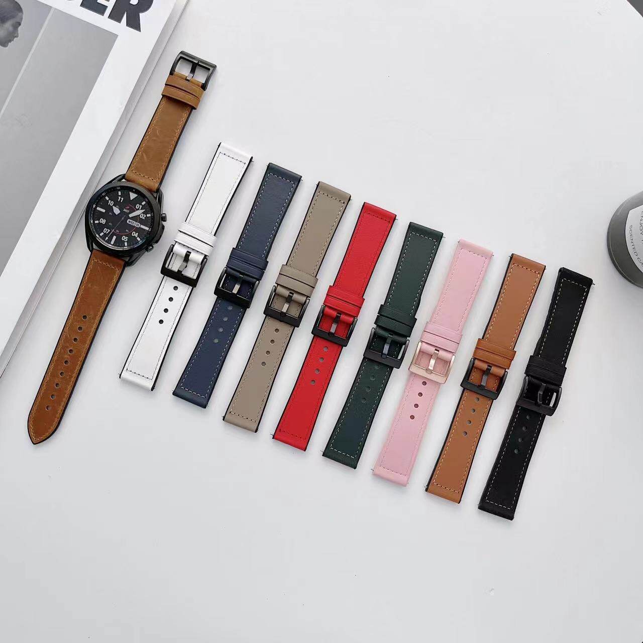 适用oppowatch2 42/46mm智能运动手表带 OPPO watch3/3pro 1代46/41mm RX 表带硅胶贴皮腕带