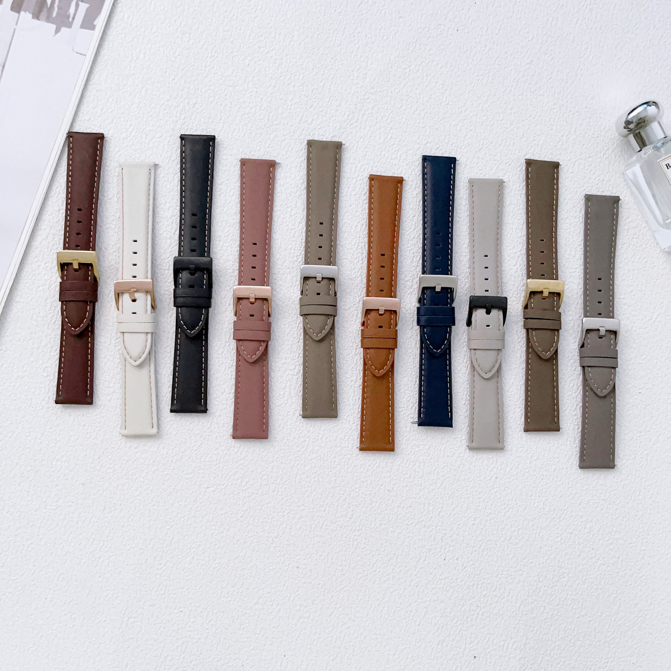 适用oppowatch2 42/46mm智能运动手表带 OPPO watch3/3pro 46/41mm RX磨砂小牛皮 表带真皮腕带运动男女配件