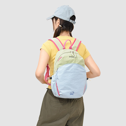 多巴胺撞色双肩包女户外徒步登山旅行背包轻便大容量休闲学生书包