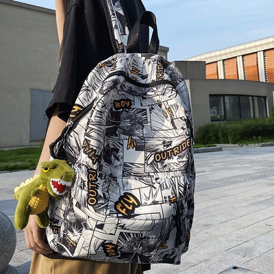 菇八八涂鸦漫画书包男