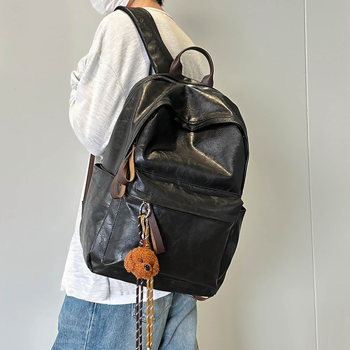 菇八八复古书包大学生上课