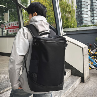 潮背包男大容量双肩包纯色简约休闲旅行包高中大学生书包女电脑包