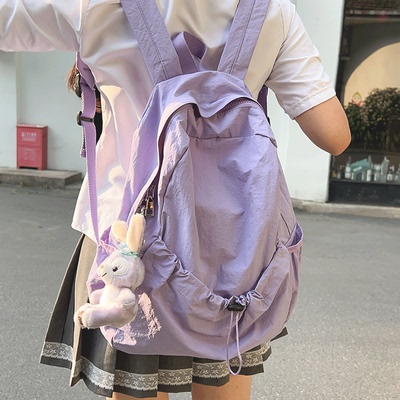 菇八八学生上课双肩包包女
