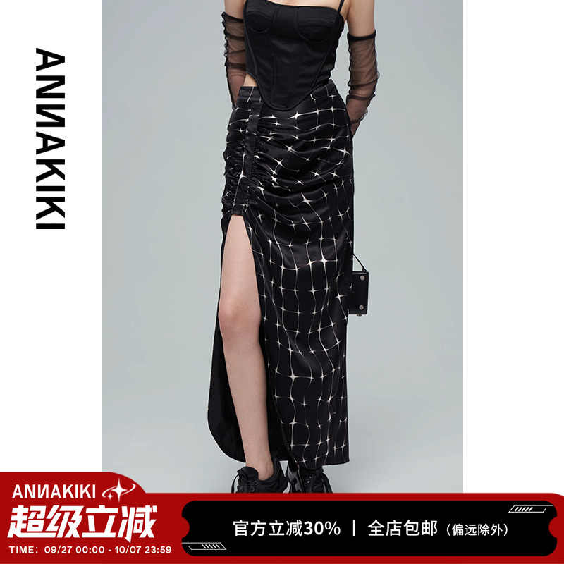 ANNAKIKIT醋酸印花开衩半裙