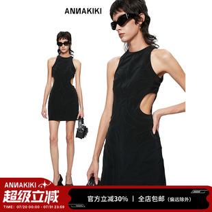 四芒星分形醋酸無袖 ANNAKIKI連衣裙 夏裝 小眾設(shè)計(jì)師款 連衣裙女