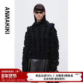 冬款 设计师款 女装 ANNAKIKI针织衫 小众重工手工编羊毛3D针织毛衫