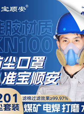 宝顺安KN100防尘口罩5201防重度粉尘煤矿硅胶电焊打磨装修水泥用