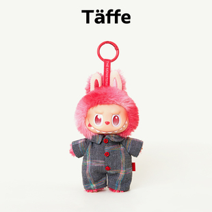 Taffe原创17cm拉布布娃衣Labubu一二三代灰色连体衣玩偶衣服