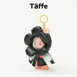 Taffe原创17cm拉布布娃衣Labubu一二三代黑色花头套斗篷玩偶衣服