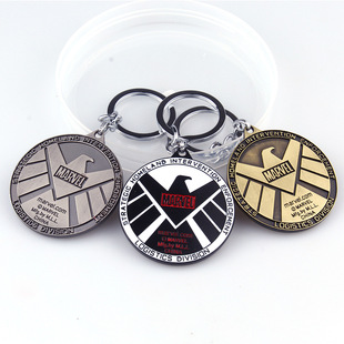 神盾局钥匙扣复仇者联盟神盾局特工盾牌标志创意汽车钥匙扣挂件男