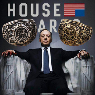 欧美热销饰品美剧纸牌屋同款海军戒指复古潮男合金钛钢戒指男指环