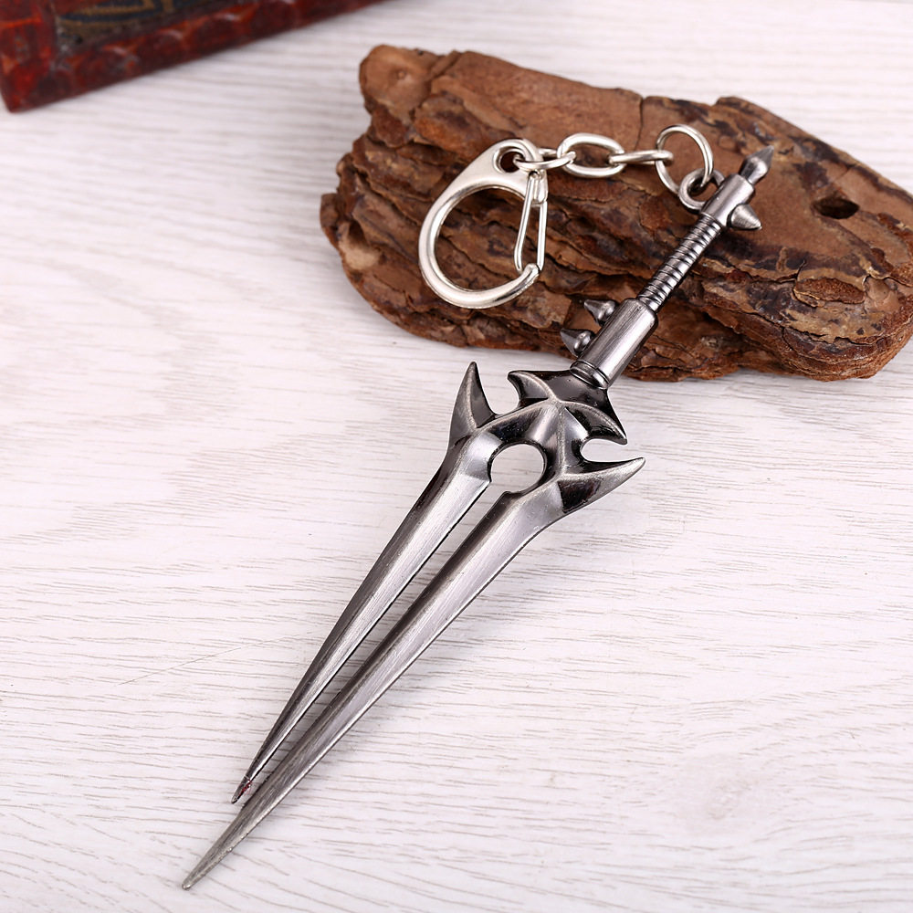 wow魔兽世界周边逐风者的祝福之剑钥匙扣挂件链风剑橙色武器模型