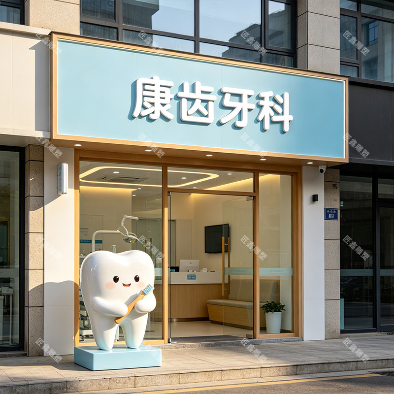 大型牙齿卡通雕塑 牙科诊所门店雕塑