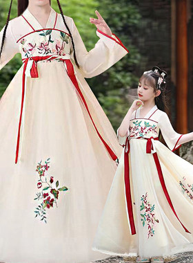 亲子装汉服古装母女童古风演出服
