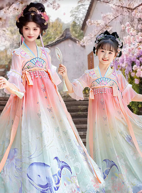亲子古装母女童汉服襦裙古风新款