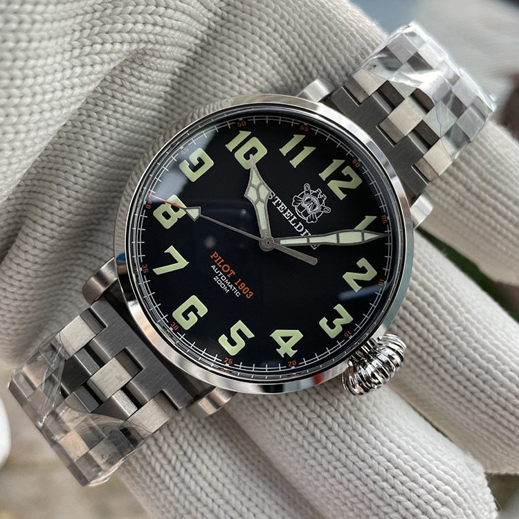 精钢大飞日本nh35机芯瑞士夜光蓝宝石飞行员男时尚防水手表洋葱头